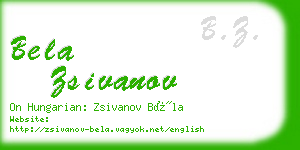 bela zsivanov business card